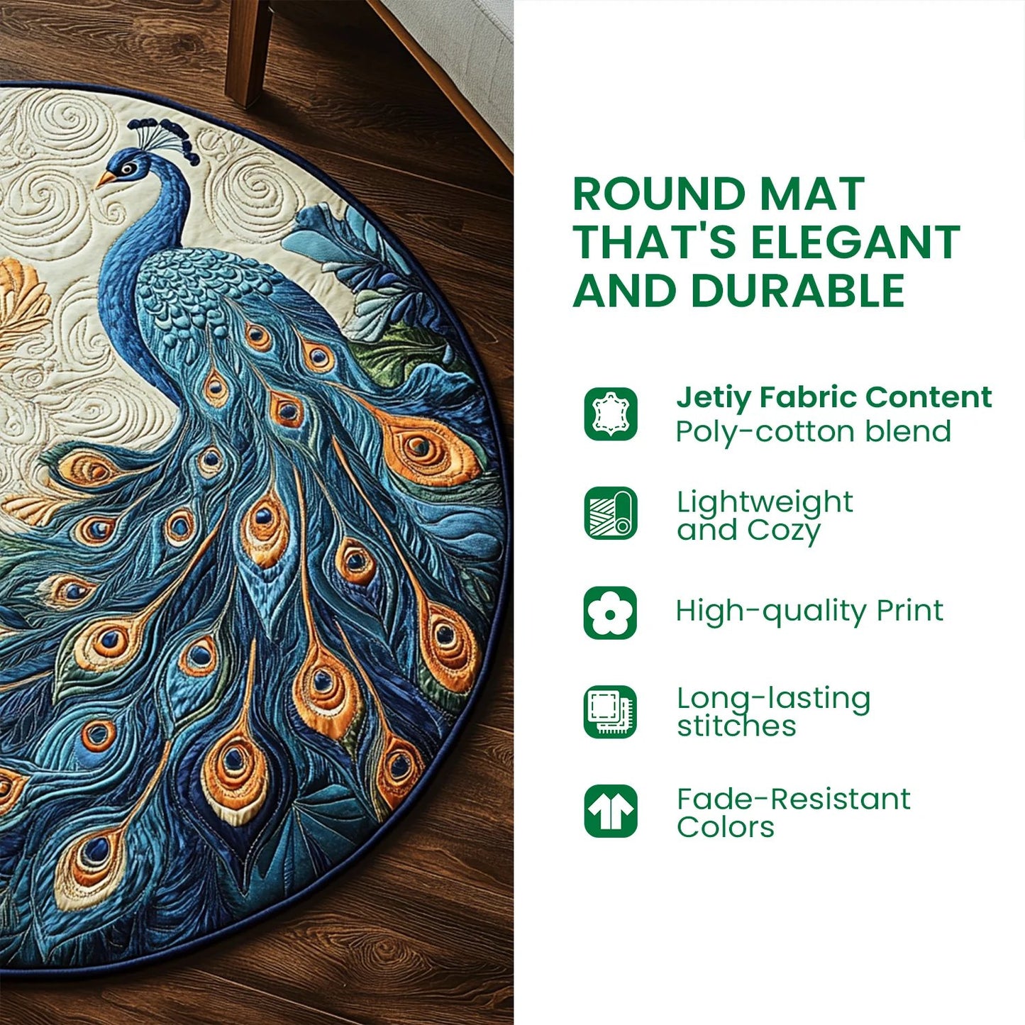 Candy Corn Abyss Quilted Round Mat
