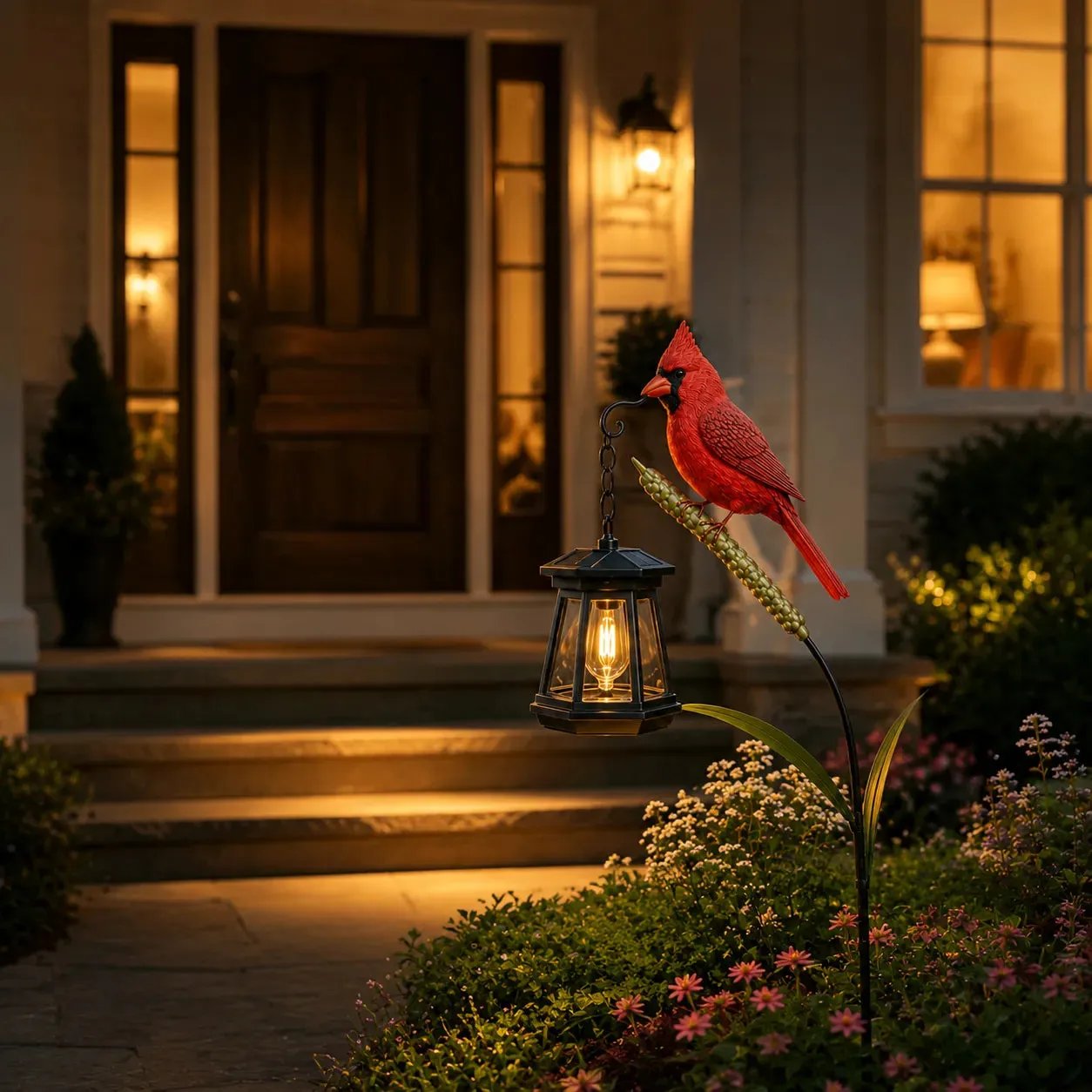 Cardinal Solar Memorial Lantern
