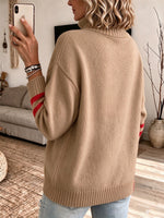 Cozy Striped High-Neck Knit Pullover