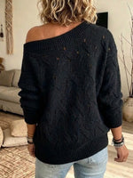 High-neck Raglan Knit Sweater With Contrasting White Trim