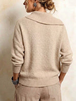 Oversized Single-breasted Knit Cardigan With An Asymmetric Lapel
