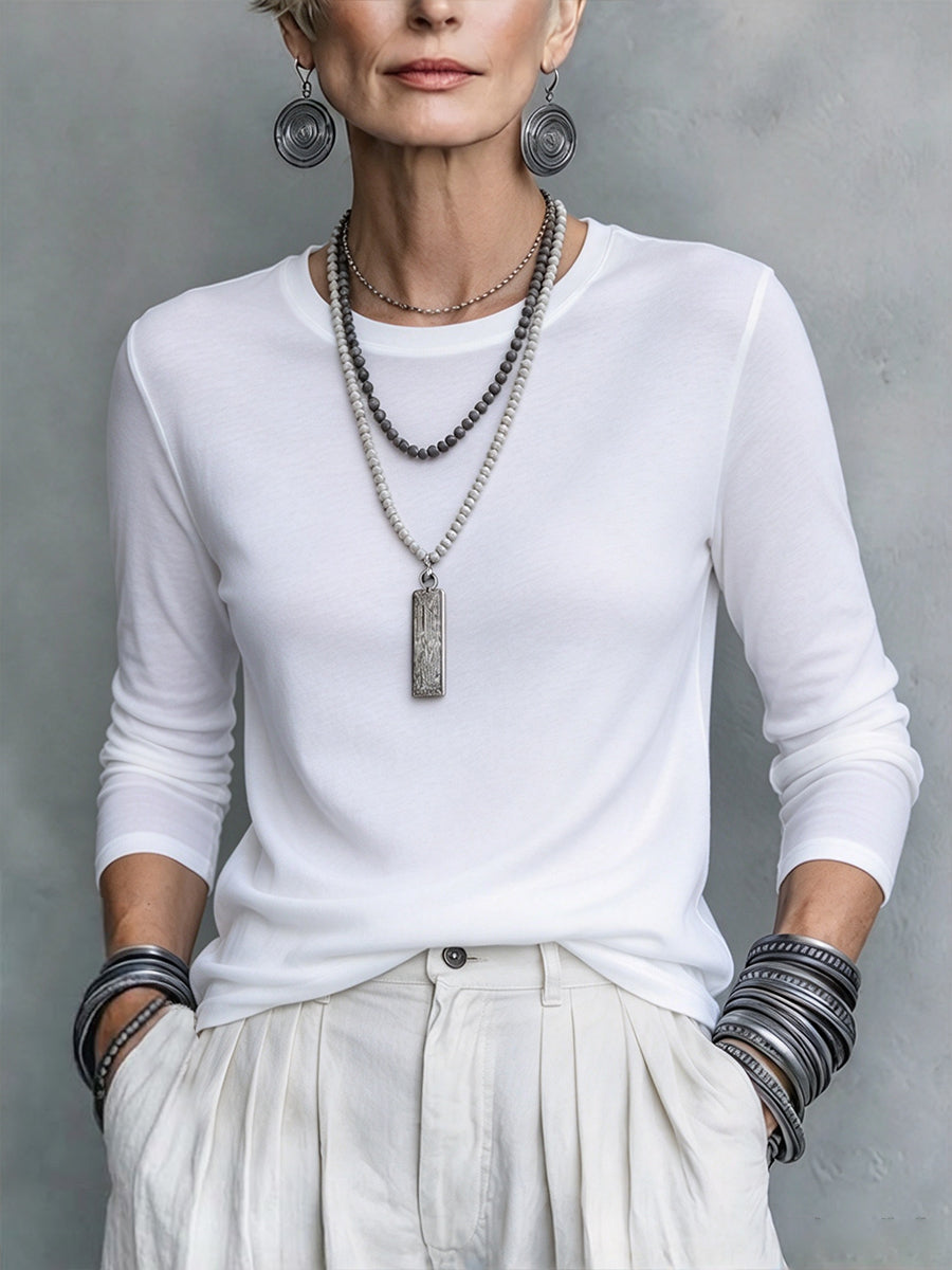 Two-piece Set: Cozy Cable-knit Vest And Long-sleeved Cotton Knit Top