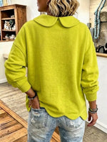 Loose-fit Sweatshirt With A Peter Pan Collar And Colorful Buttons