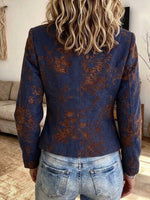 Vintage Floral Jacquard Mandarin Collar Jacket With Metal Toggle Clasps