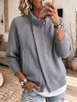 Cozy Ribbed Knit Full-Zip Cardigan