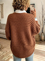 Relaxed Oversized Batwing Sleeves Cardigan Knit Top