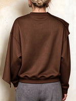 Cozy Asymmetric Layered Sweatshirt Pullover