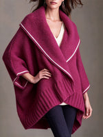 Cozy Draped Shawl-Collar Knit Cardigan