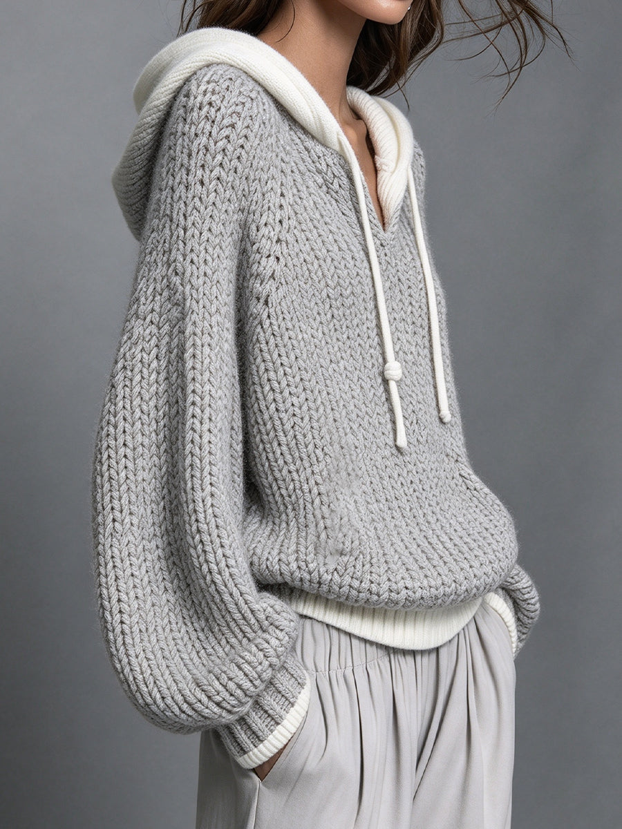 Cozy, Casual, Chunky-knit Hooded Sweater