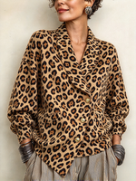 Chic Urban Leopard Print Asymmetrical Top