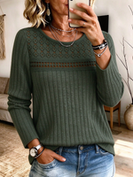 Chic Casual Hollow-out Knit Pullover Sweater Top