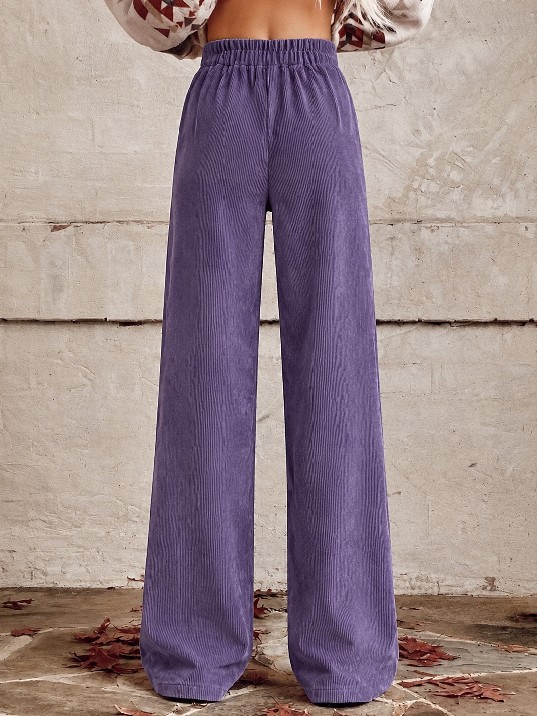 Casual Corduroy Trousers With Frog-button Detail