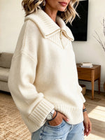 Cozy Cream Half-zip Knit Sweater