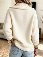 Cozy Cream Half-zip Knit Sweater