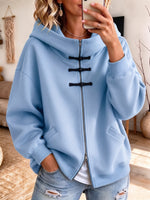 Cozy High Quality Full-Zip Frog-Button Hoodie Jacket