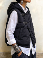 Casual Hooded Asymmetric Quilted Cotton Vest