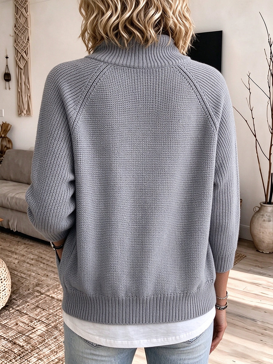 Cozy Ribbed Knit Full-Zip Cardigan