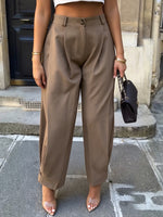 Chic Pleated Tapered Trousers