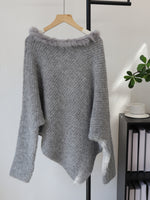 Christmas Knit Sweater With Plush Trim
