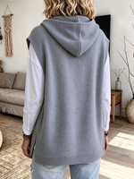 Casual Snap-button Hooded Knitted Sweater Vest