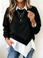 Women's 2-in-1 Layered Look Sweatshirt With Asymmetrical Hem.