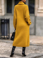 Cozy, Warm, Chunky-knit Cable-knit Long Cardigan