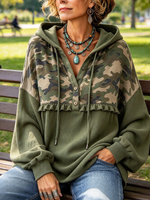 Casual Relaxed Chic Camouflage Hoodie