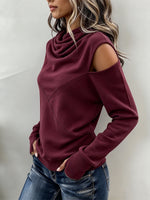 Chic Cold-Shoulder Cowl Neck Top