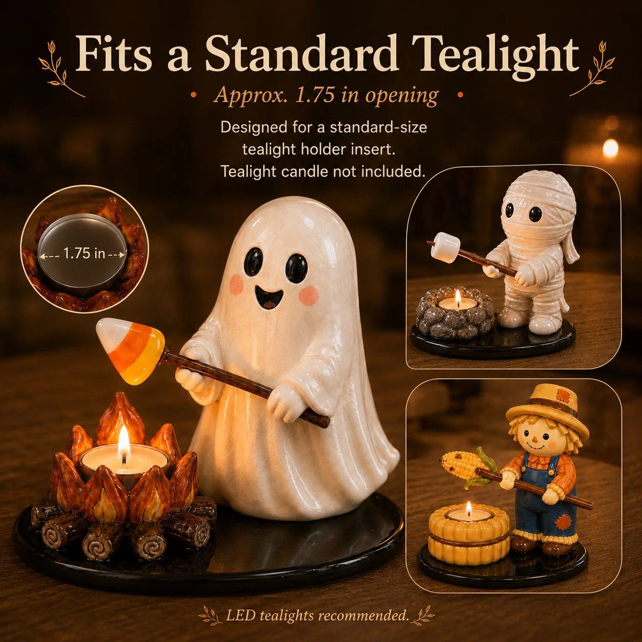 Halloween Campfire Friends Tealight Holder