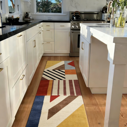 Artistic Geometric Patchwork Washable Runner Rug
