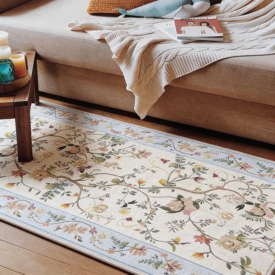 American Country Floral Washable Runner Rug