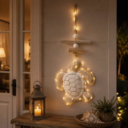 Lighted Coastal Sea Turtle Hanging Wall Decor with Remote