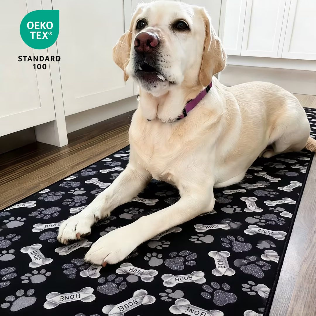 Puppy Paw Washable Runner Rug - Non-Slip & Pet-Friendly