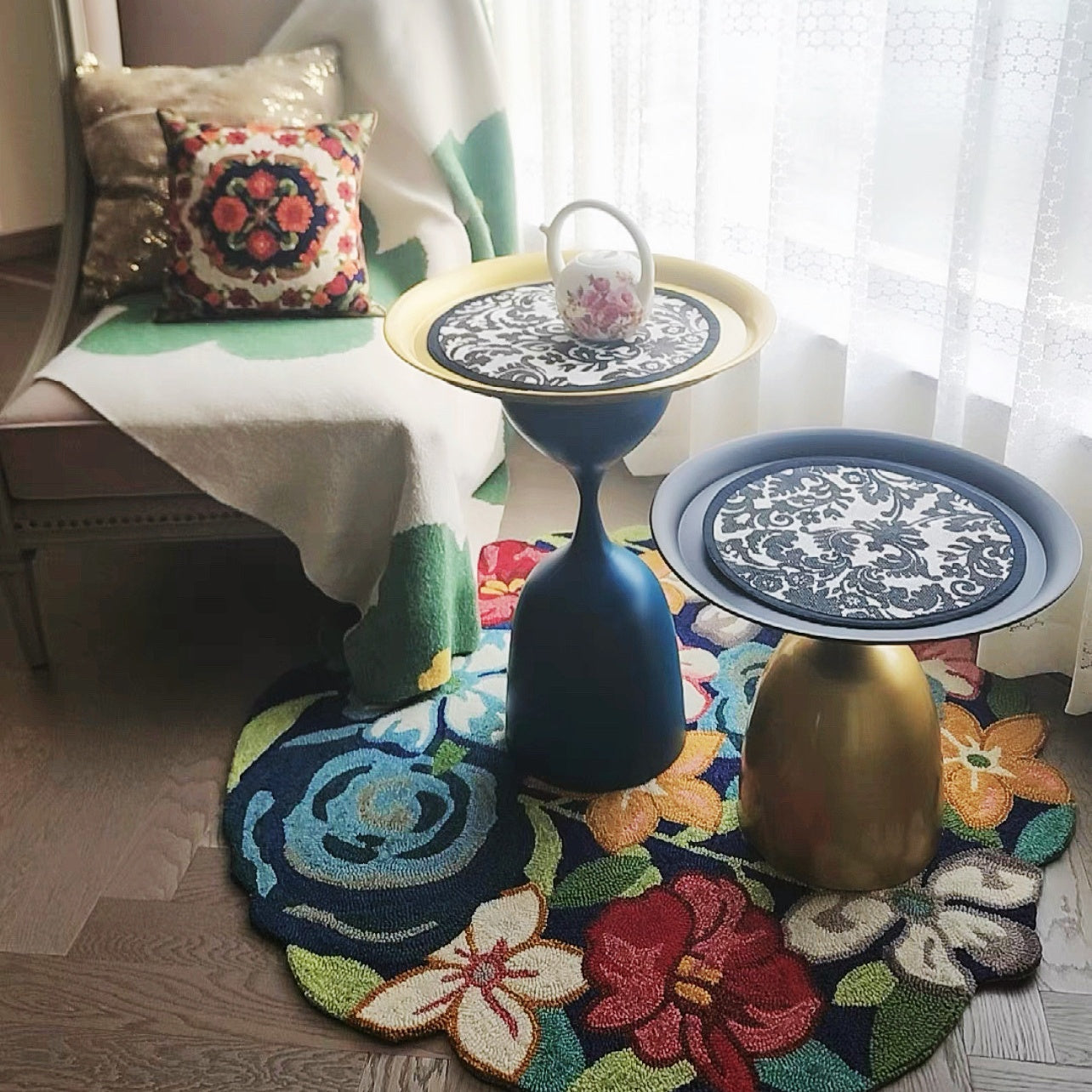 Handcrafted Floral Rug