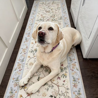 American Country Floral Washable Runner Rug