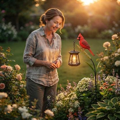 Cardinal Solar Memorial Lantern
