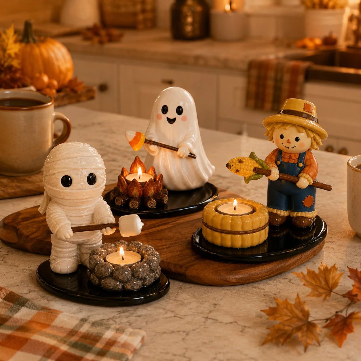 Halloween Campfire Friends Tealight Holder