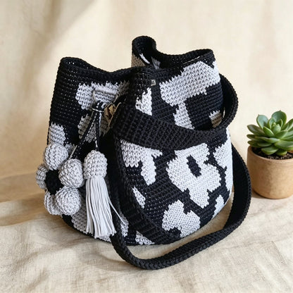 Handmade Crochet Flower Tote