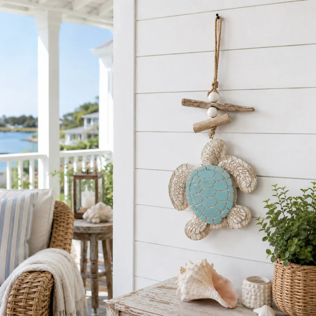 Lighted Coastal Sea Turtle Hanging Wall Decor with Remote