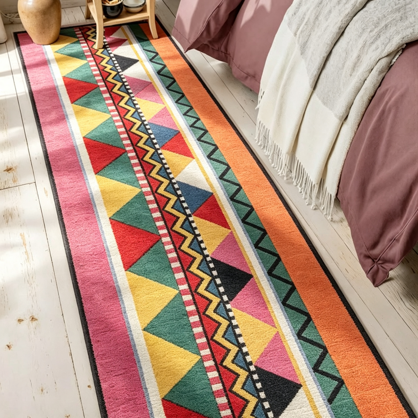 Boho Outdoor/Indoor Washable Rug – Non-Slip & Durable