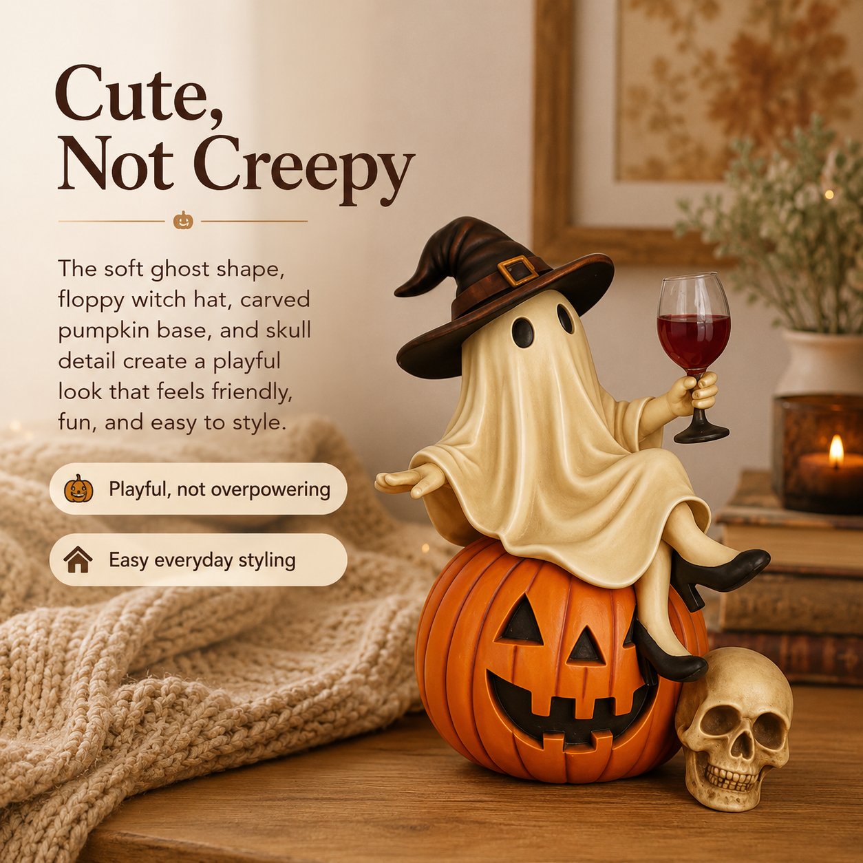 Ghost Wine Night Halloween Decor
