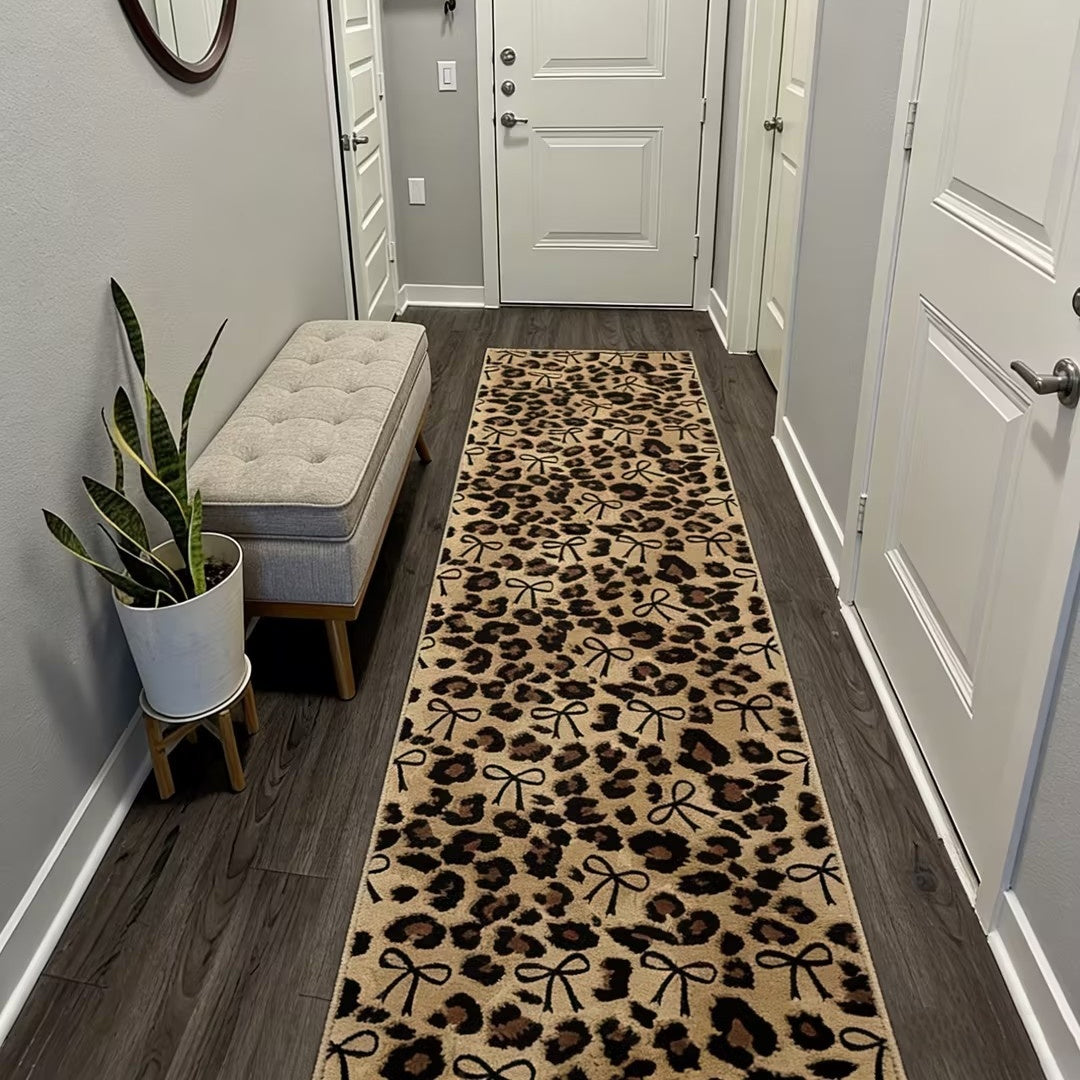 Beast Leopard Print Runner Rug - Washable & Non-Slip
