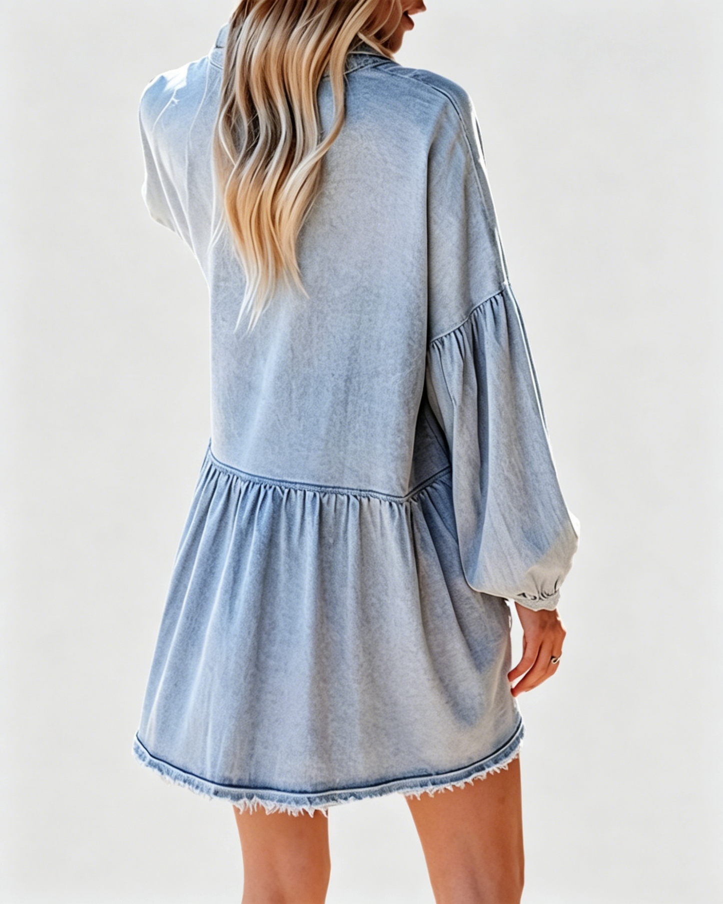 Oversized Distressed Denim Skirt