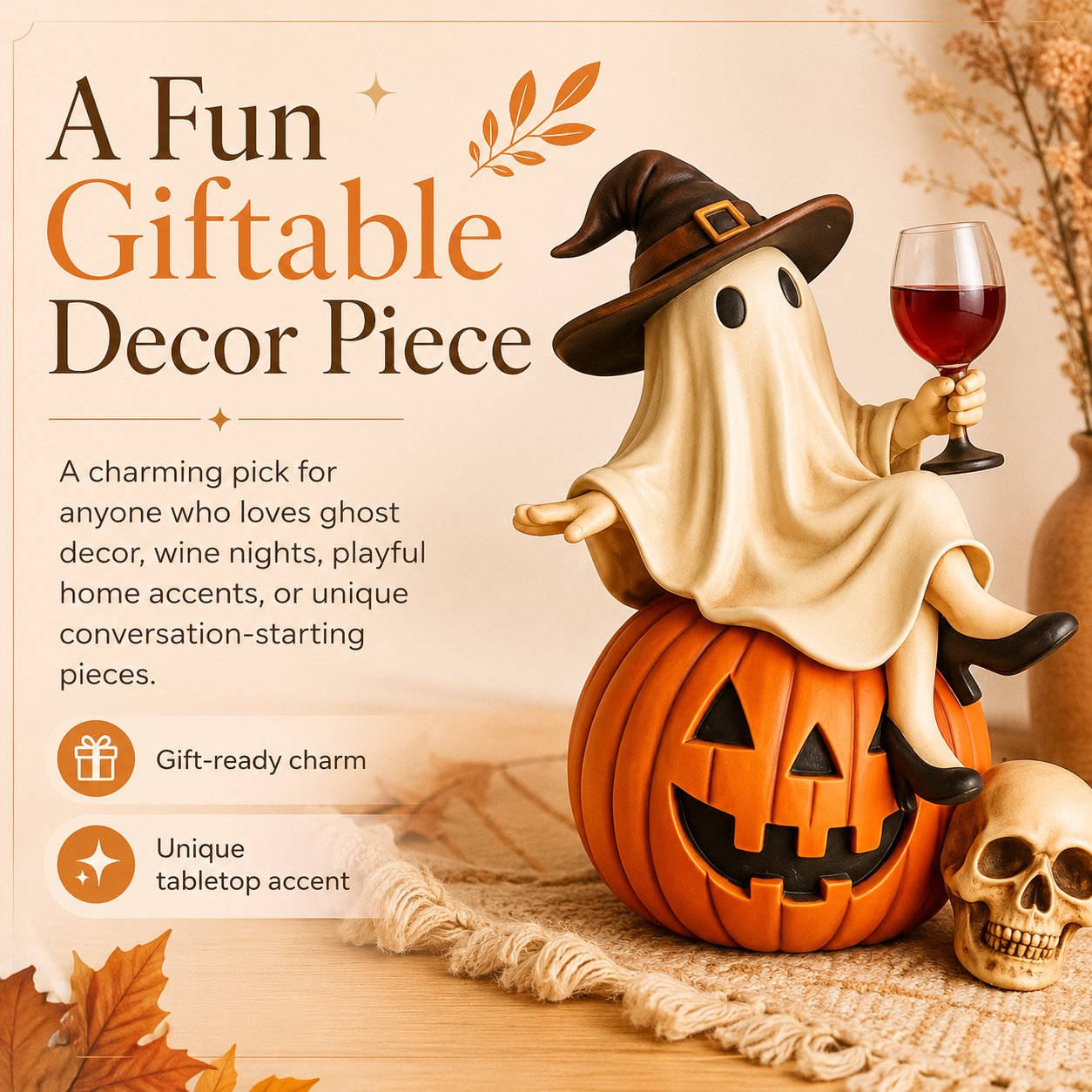 Ghost Wine Night Halloween Decor
