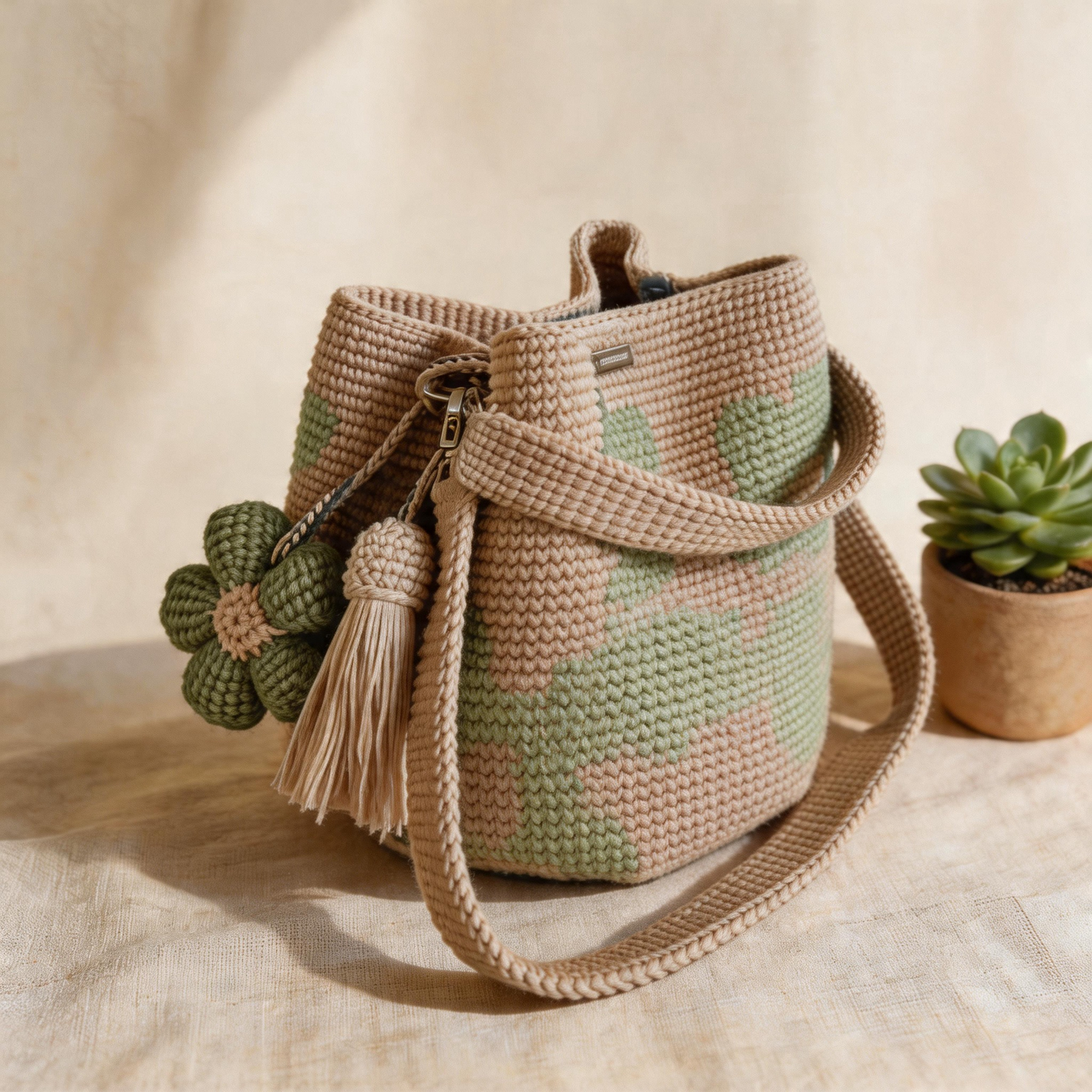Handmade Crochet Flower Tote