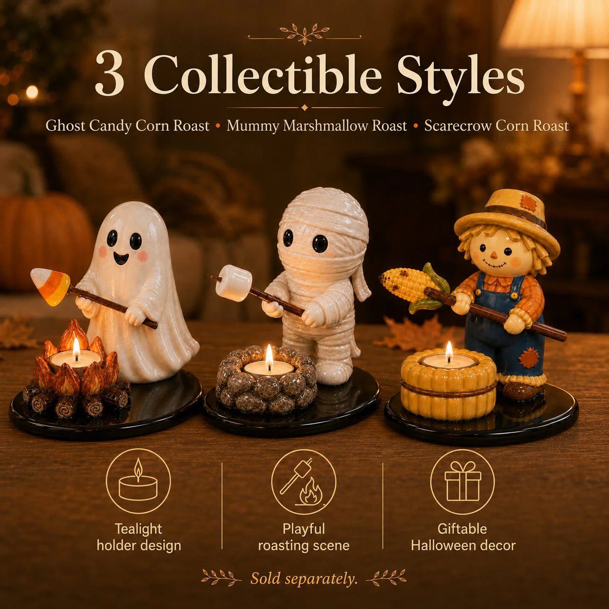 Halloween Campfire Friends Tealight Holder