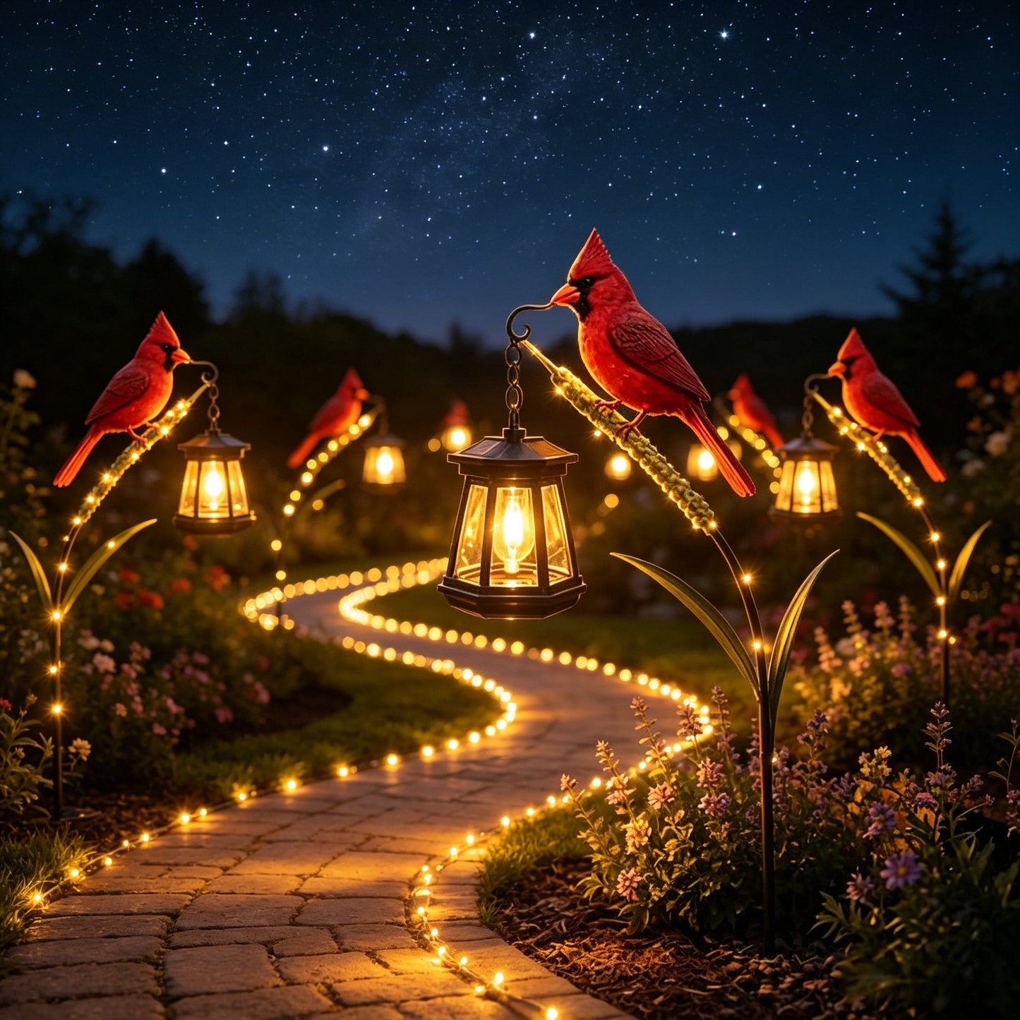 Cardinal Solar Memorial Lantern