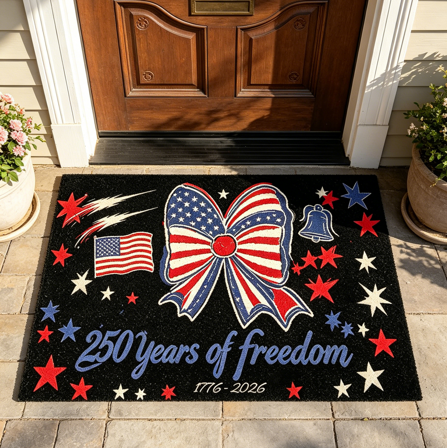 American Flag Doormat - Non-Slip & Washable
