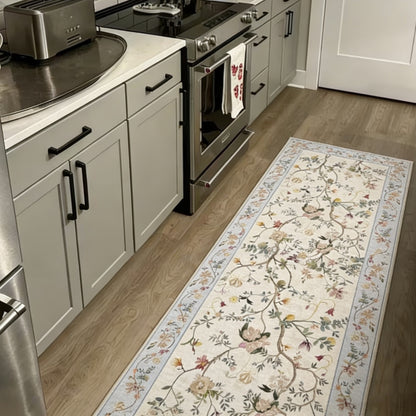 American Country Floral Washable Runner Rug