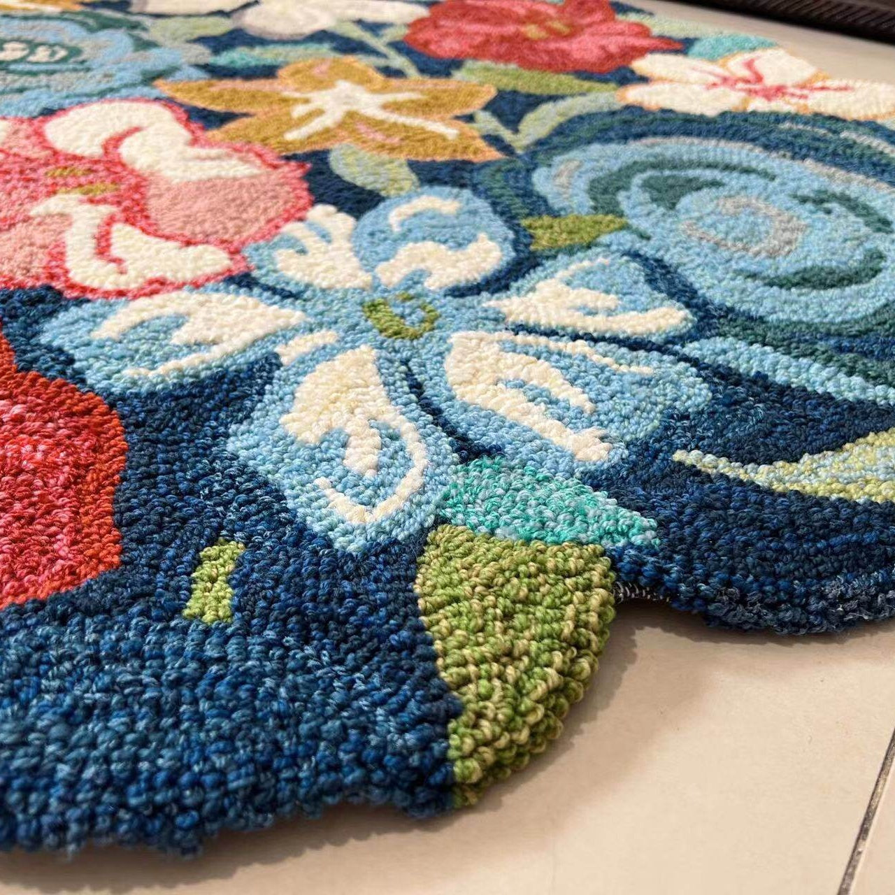 Handcrafted Floral Rug